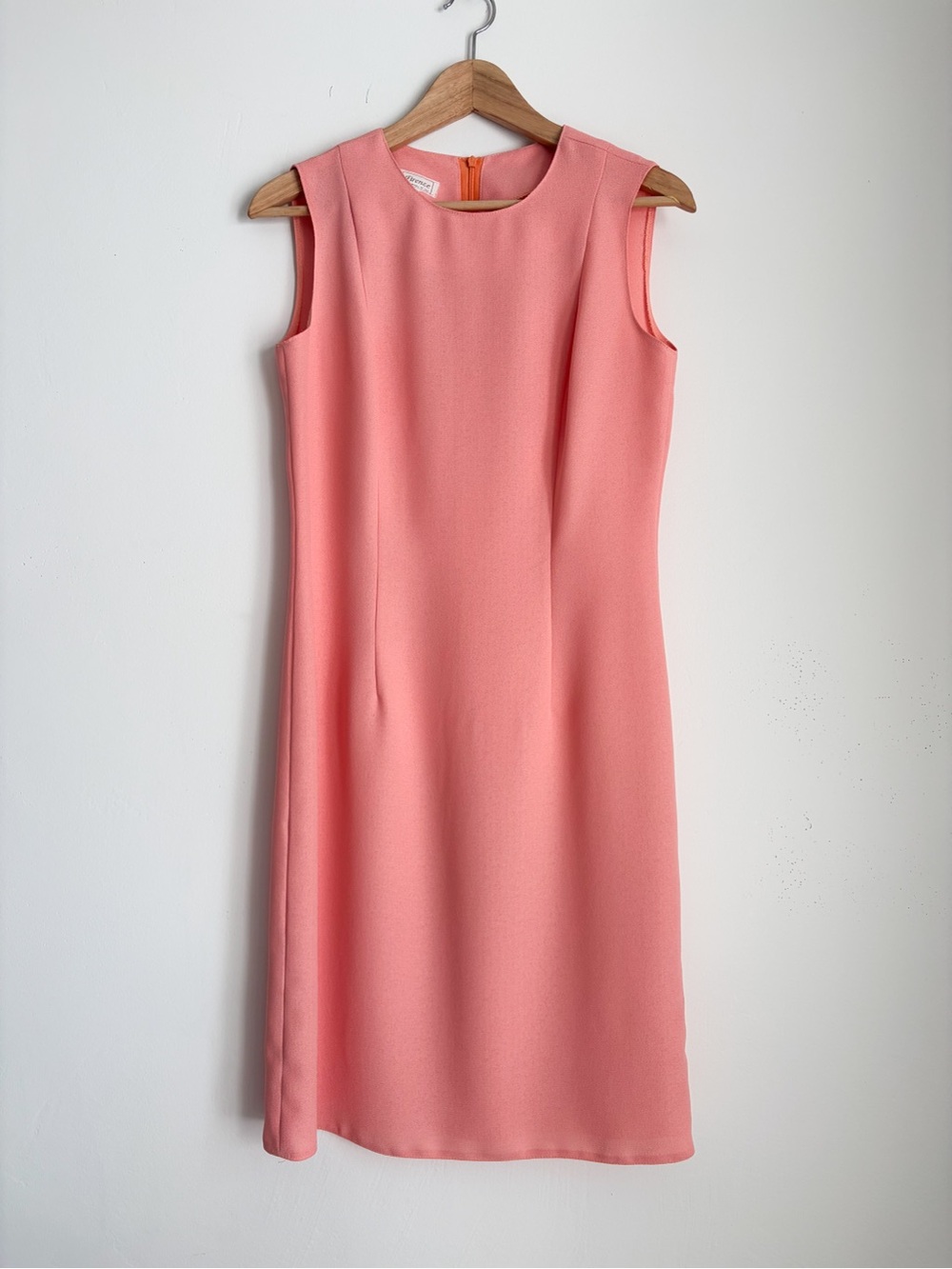 Vintage AGMIR Sleeveless Coral Shift Dress, Size S - Made in Europe